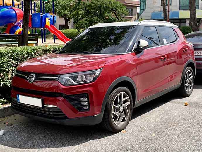 SsangYong parked up on the side of the road SsangYong parked up on the side of the road