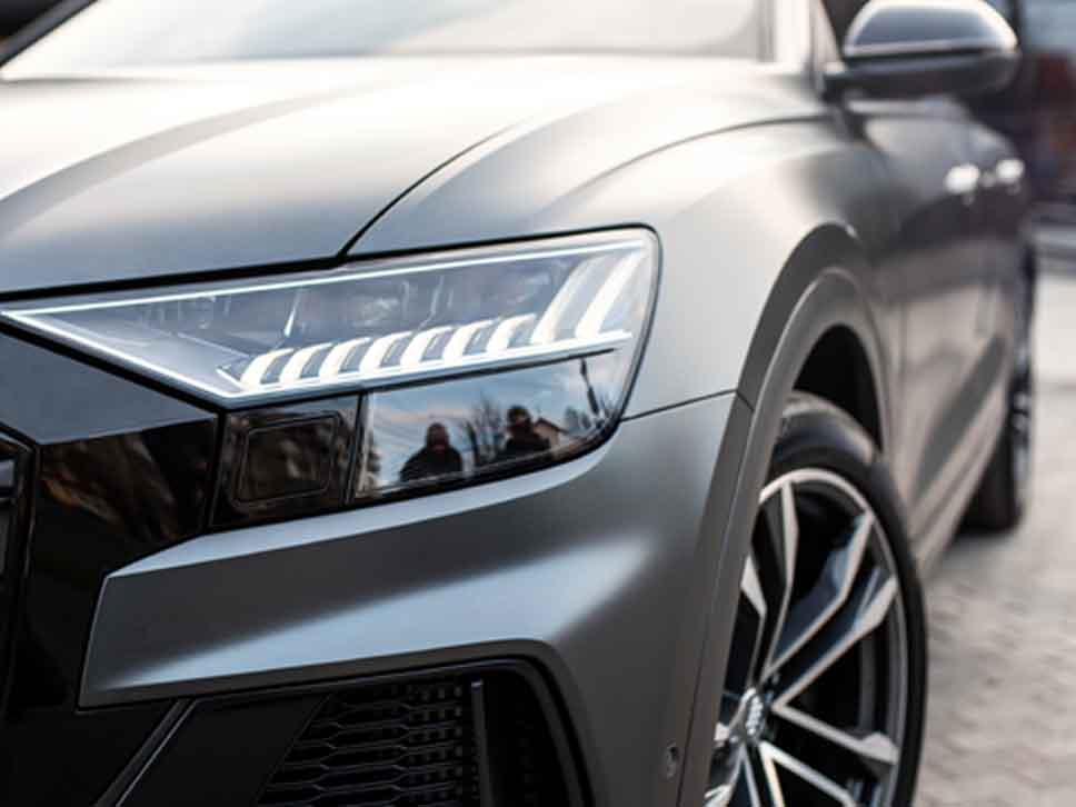 Close up on Audi headlight