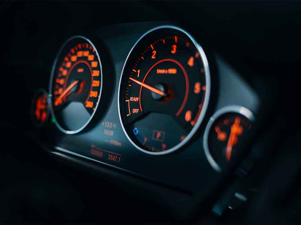 BMW speedometer close up