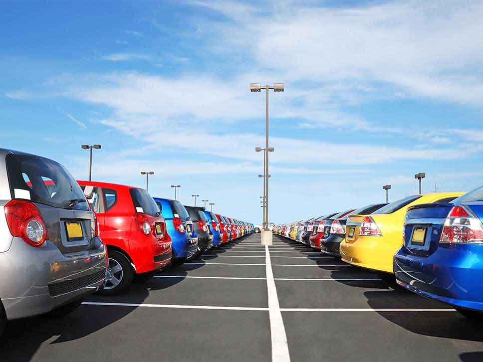 Car dealership parking lot