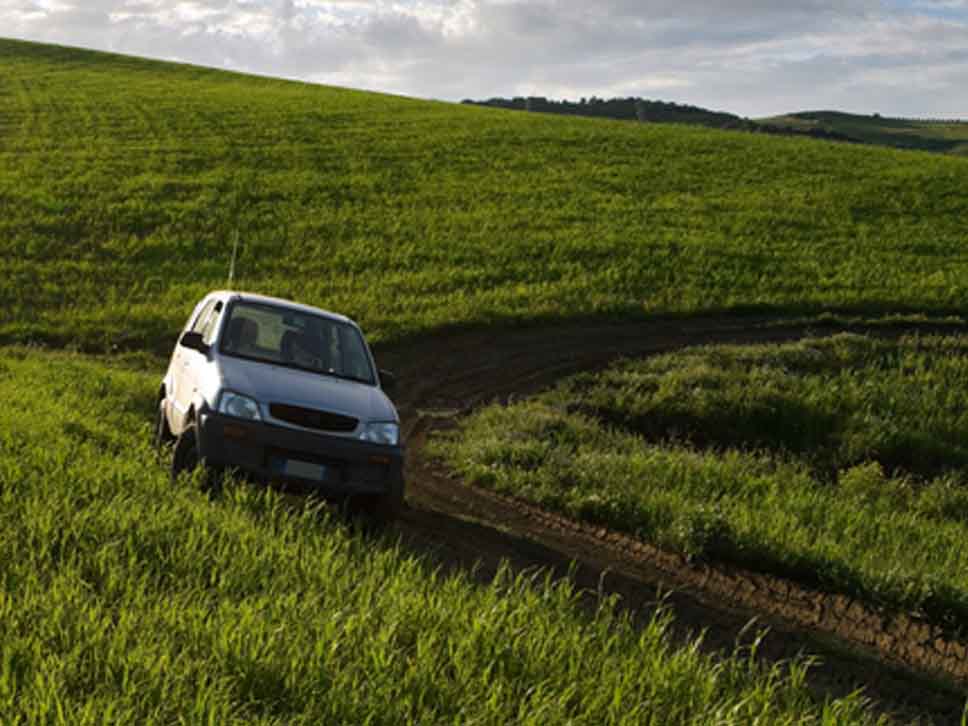 Daihatsu off roading on a field