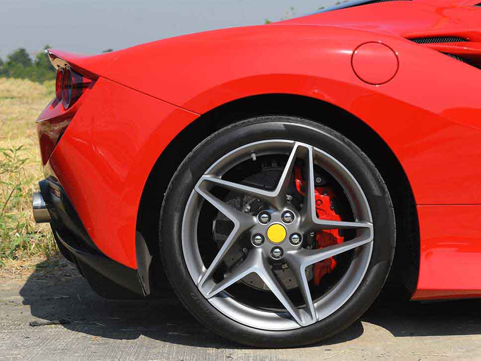 Rear wheel of a Ferrari