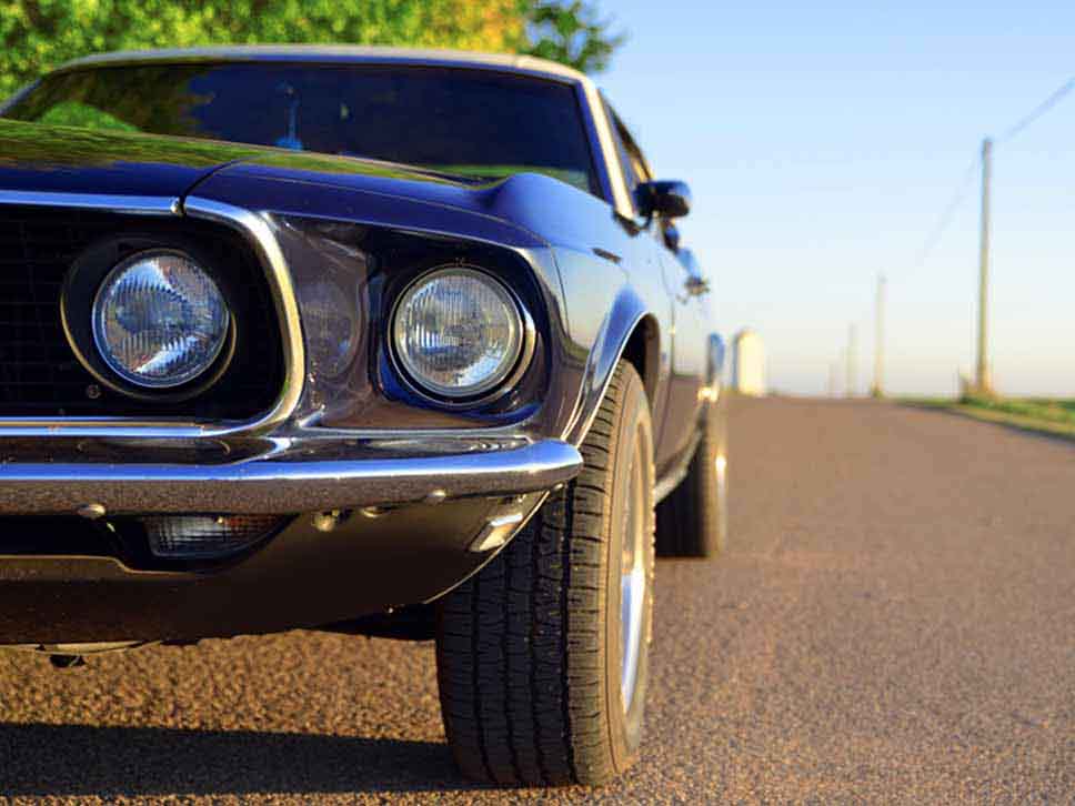 Headlight of a classic Ford