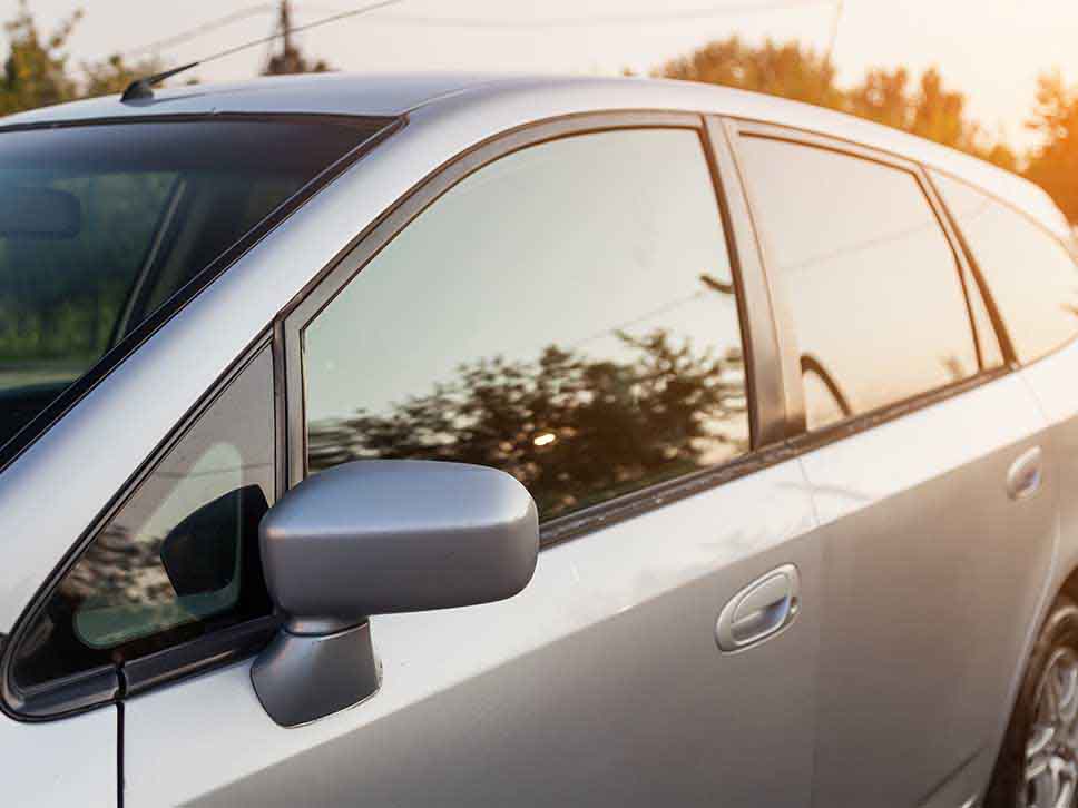 Side profile of silver Honda