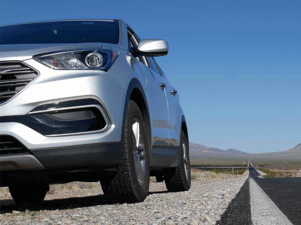 Hyundai pulled over on the side of the road