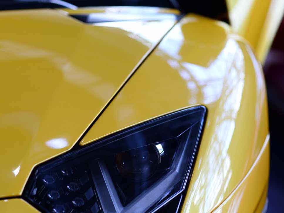 Yellow Lamborghini headlight