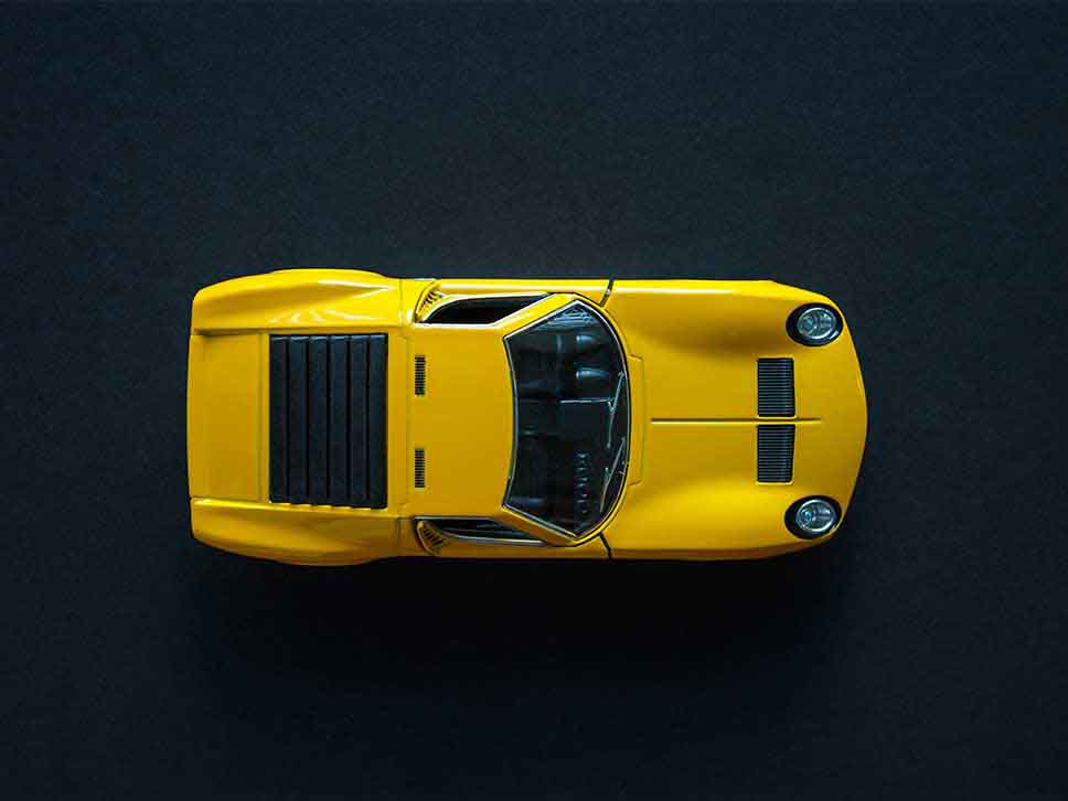 Yellow Lamborghini toy car