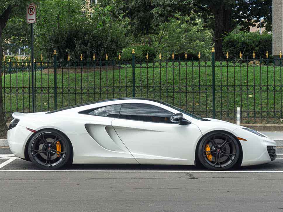 White McLaren side profile