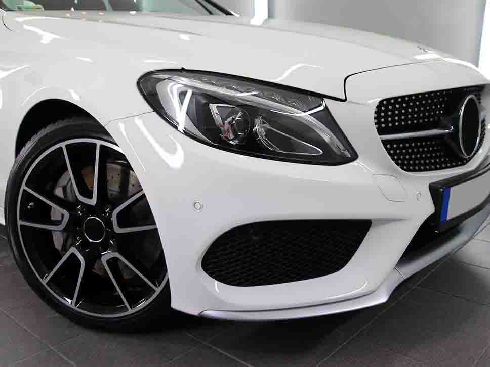 White Mercedes headlight