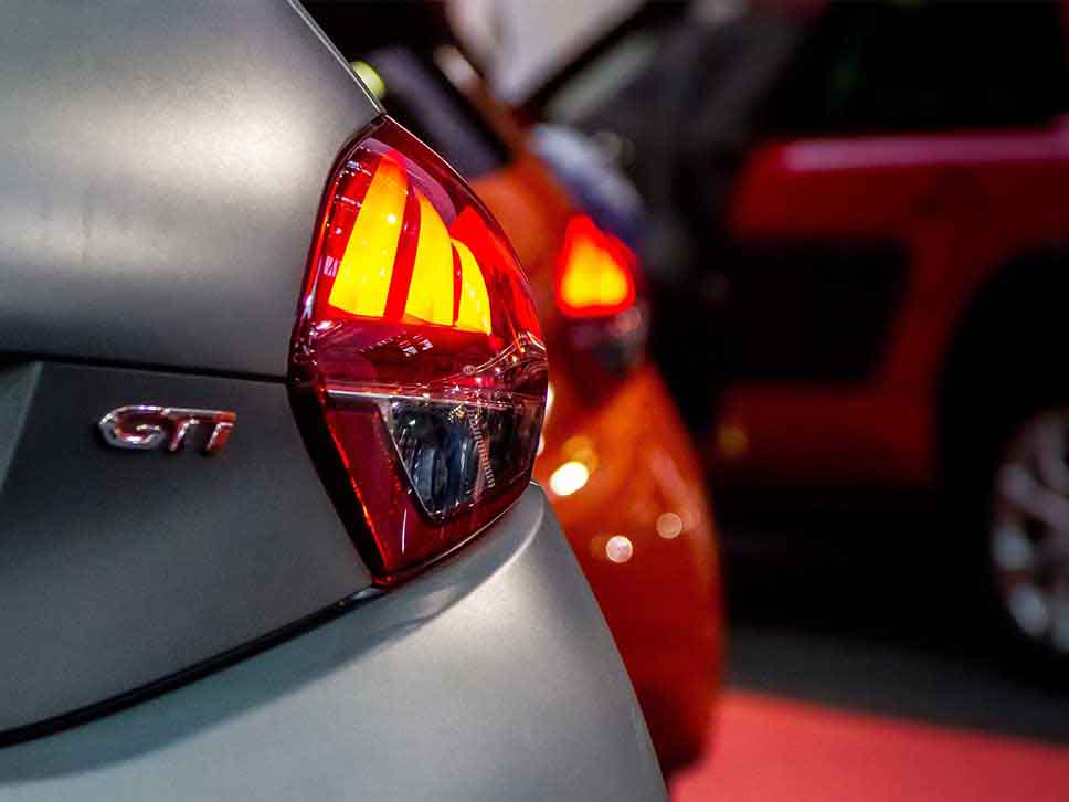 Peugeot GTI emblem and tail light