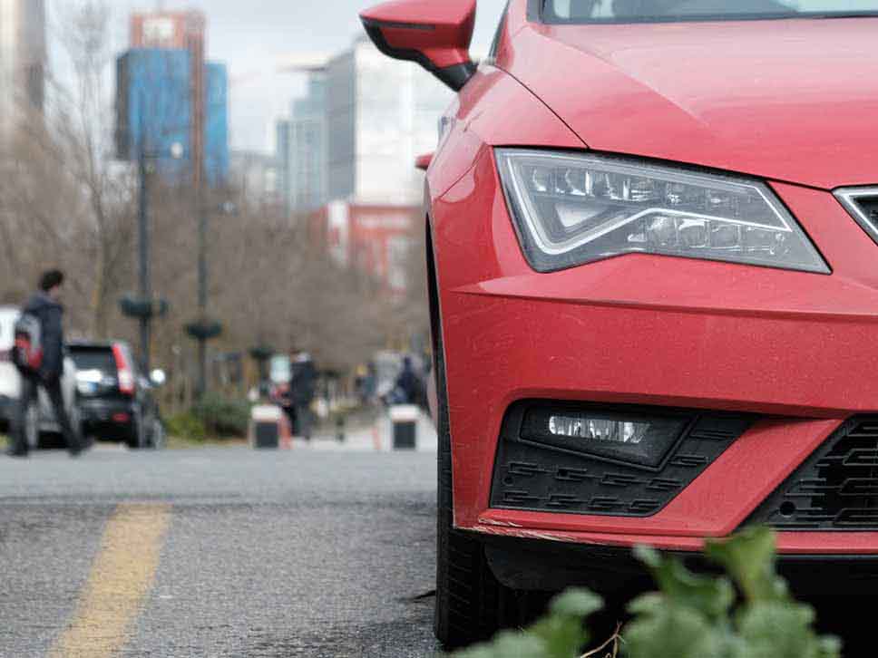 Red SEAT headlight