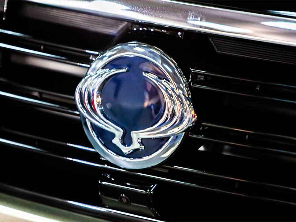 SsangYong emblem on car grill