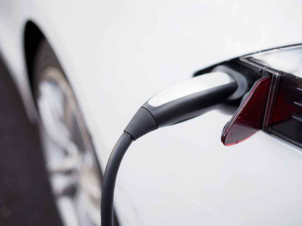 Tesla connected to charger